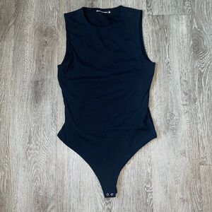 Abercrombie and Fitch Crew Shell Bodysuit - Black medium ribbed thick